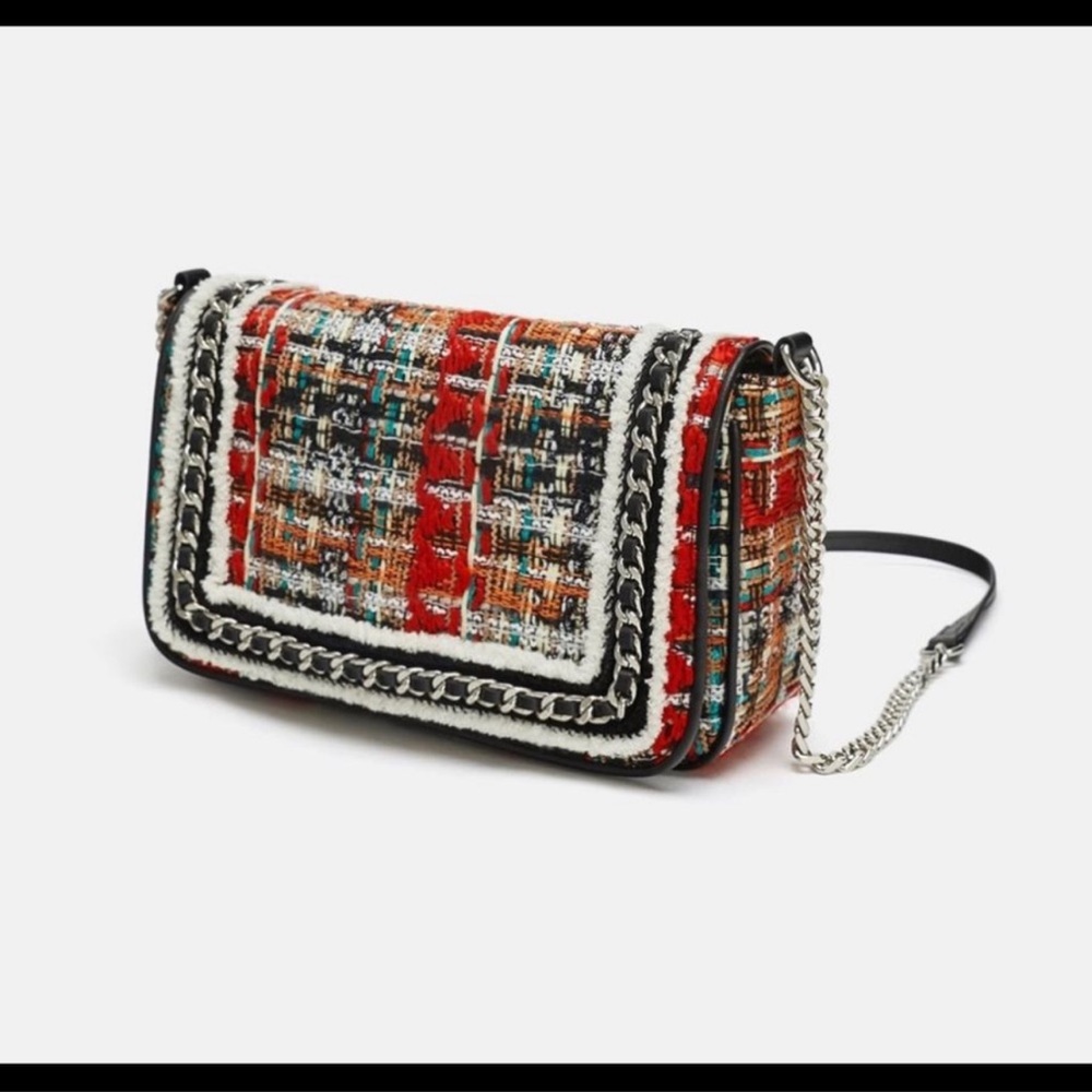 Zara tweed crossbody bag